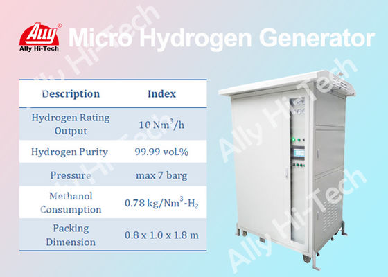 使いやすい10のNm3/Hの小さい水素の発電機最高の7 Barg圧力
